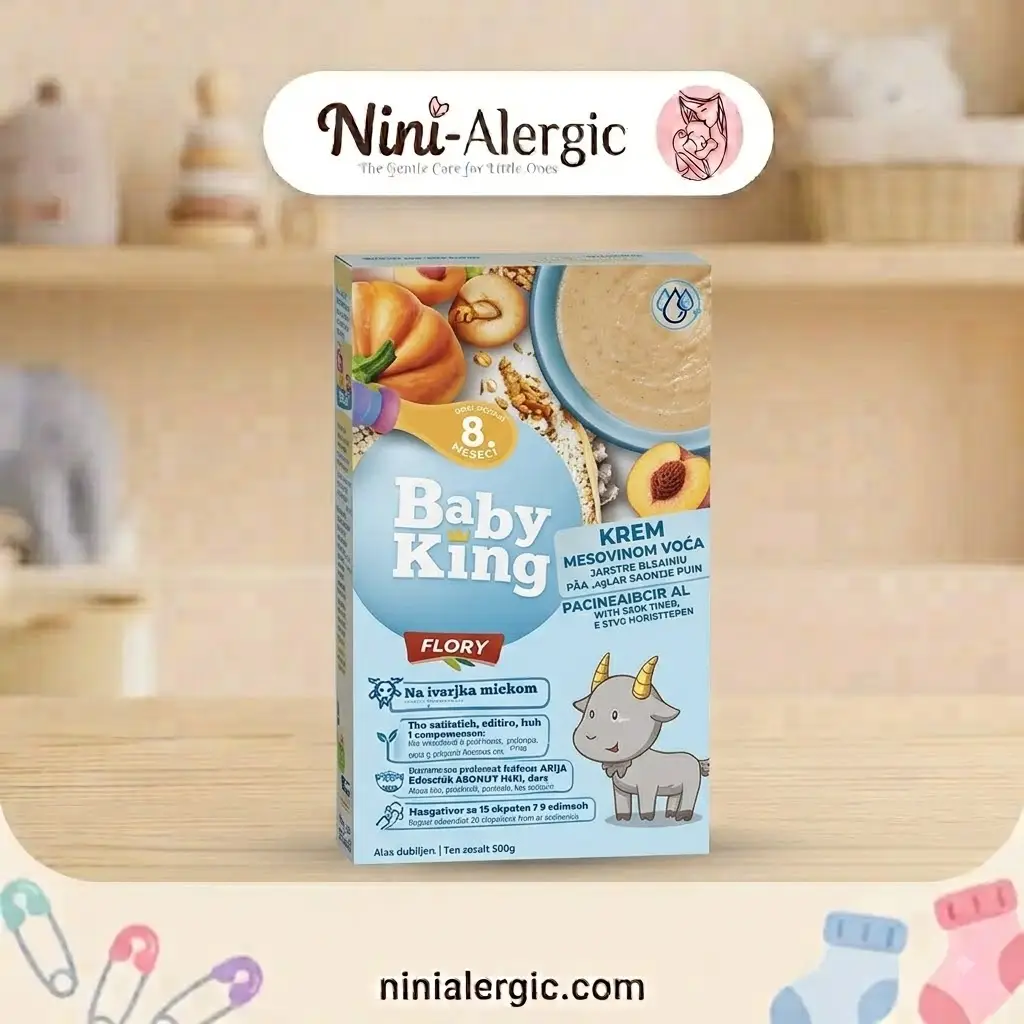 babyking-goat-cerelac-pumpkin-apricot سرلاک با شیر بز بیبیکینگ - غلات کدو حلوایی و زردآلو (+8 ماه) - تصویر 1