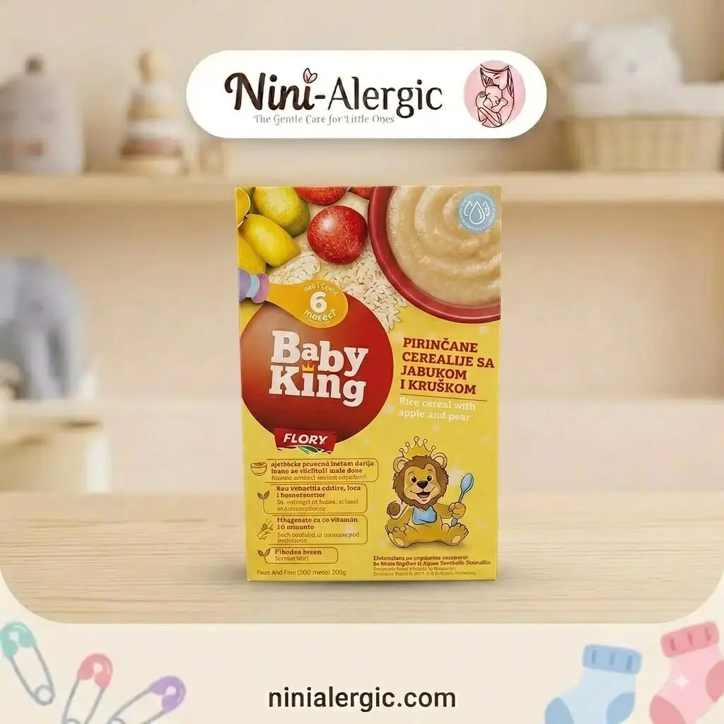 babyking-rice-mixed-fruit-cereal-milk-free سرلاک بدون شیر بیبی کینگ - غلات برنج میکس میوه +۶ ماه - تصویر 1