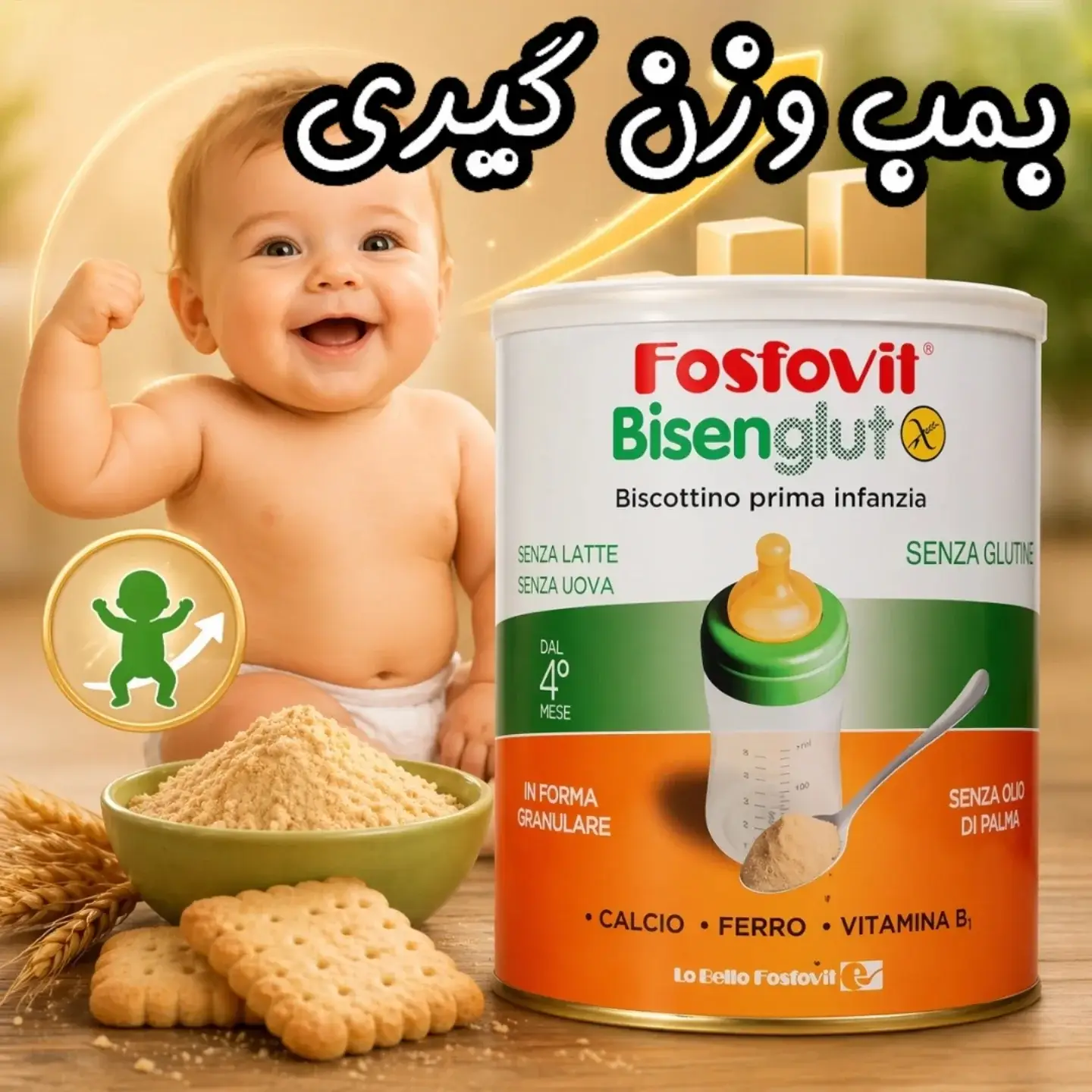 fosfovit-biscuit-powder-400g پودر بیسکوییت فسفوویت Fosfovit — وزن ۴۰۰ گرم — مناسب از ۴ ماهگی - تصویر 1