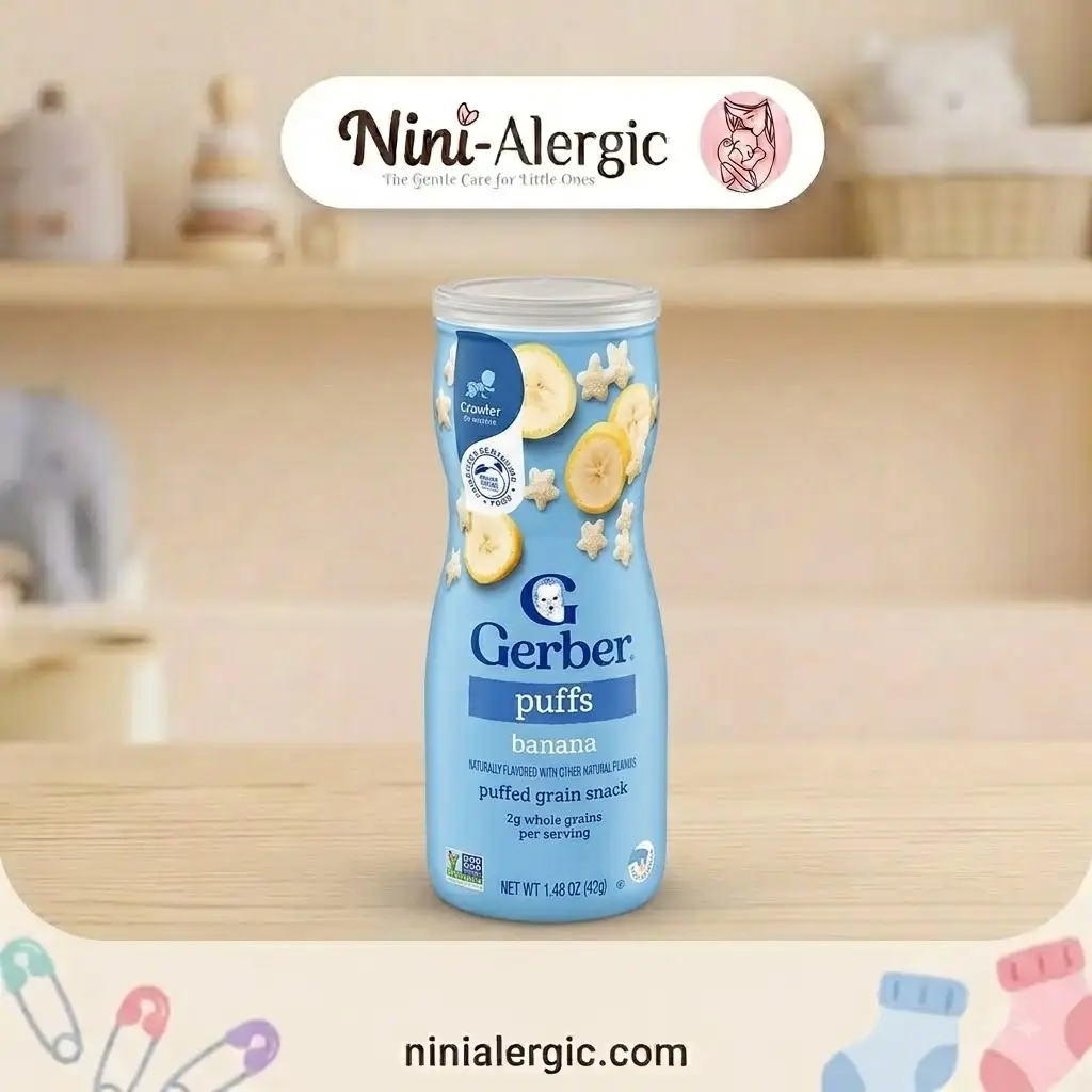 gerber-puffs-banana پاف بدون شیر گربر طعم موز 42 گرم - تصویر 1