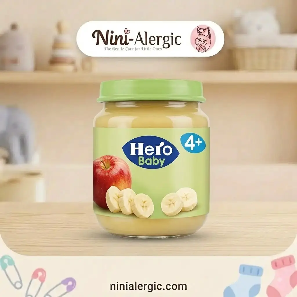 hero-baby-puree-banana-biscuit-porridge پوره میوه سیب و موز هیرو بیبی (Hero Baby) - ۱۲۵ گرم - تصویر 1