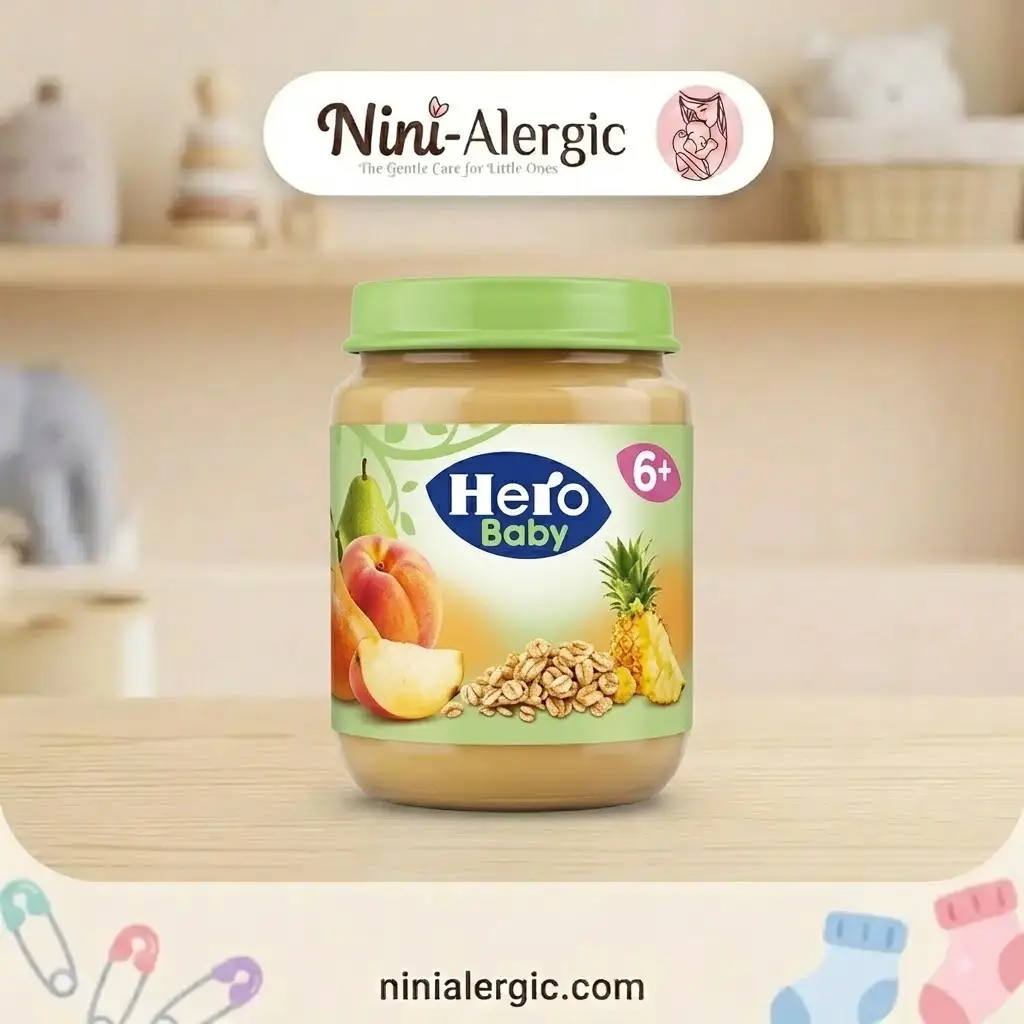 hero-baby-puree-pear-peach-pineapple پوره میوه گلابی، هلو و آناناس هیرو بیبی (Hero Baby) - ۱۲۵ گرم - تصویر 1