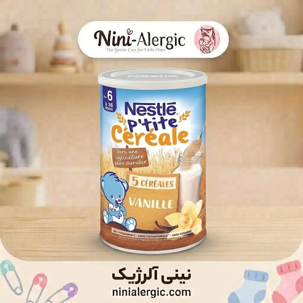 ptite-cereale-5-cereales-vanille-6m سرلاک نستله پتیت سرال ۵ غلات وانیل مثبت ۶ ماه ۴۱۵ گرمی - تصویر 1